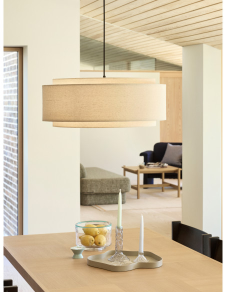 Suspension beige coton Ø60x23 cm Sable Hübsch - 9