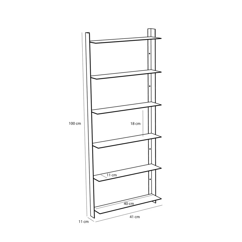Étagère murale acier inoxydable brossé 41x11x100 cm Acier Hübsch - 4