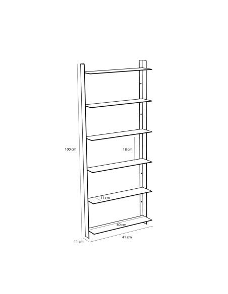 Étagère murale acier inoxydable brossé 41x11x100 cm Acier Hübsch - 4