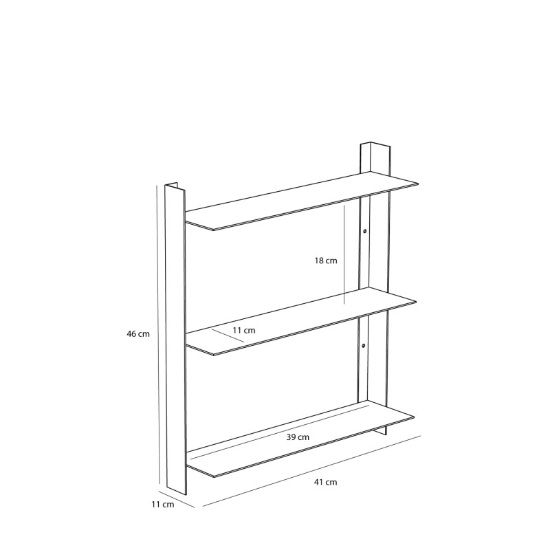 Étagère murale inox brossé 41x11x46 cm Acier Hübsch - 5