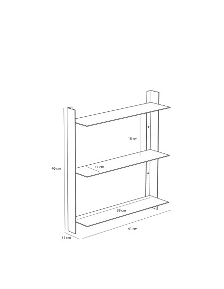 Étagère murale inox brossé 41x11x46 cm Acier Hübsch - 5