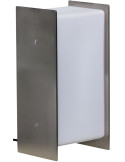 Lampe à poser LED verre opale nickel brossé 13x13x25 cm Sabi