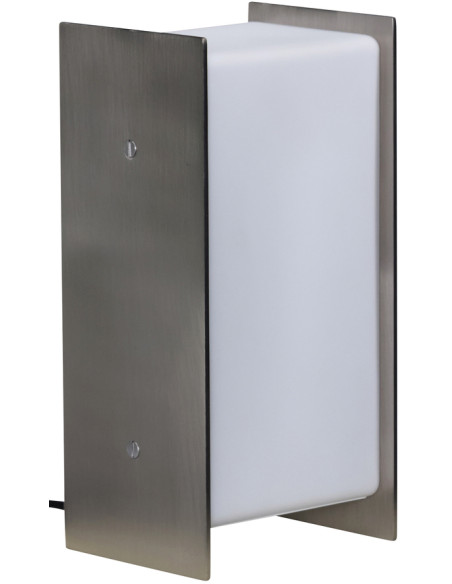 Lampe à poser LED verre opale nickel brossé 13x13x25 cm Sabi Hübsch - 1