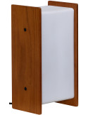 Lampe à poser LED chêne verre opale 13x10x25 cm Sabi