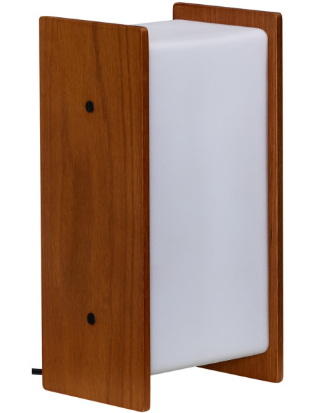 Lampe à poser LED chêne verre opale 13x10x25 cm Sabi Hübsch - 1