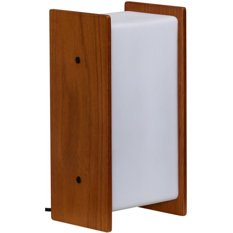 Lampe à poser LED chêne verre opale 13x10x25 cm Sabi Hübsch - 1