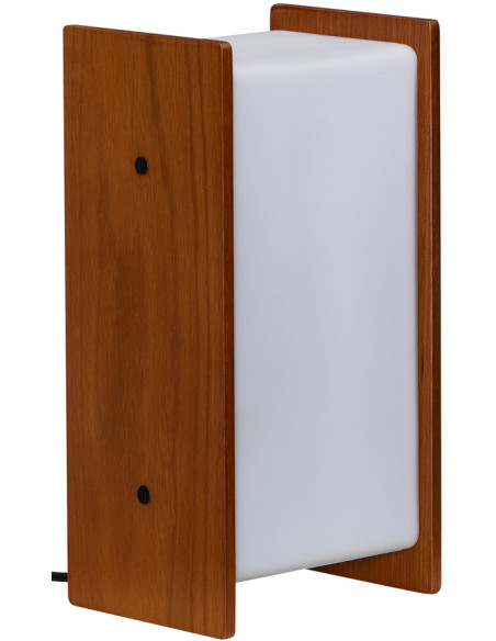 Lampe à poser LED chêne verre opale 13x10x25 cm Sabi Hübsch - 1