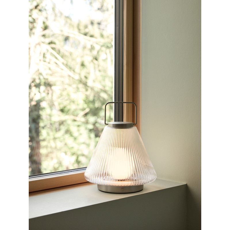 Lampe nomade rechargeable verre transparent 28 cm Tou Hübsch - 5