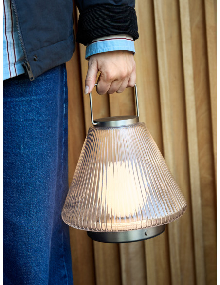 Lampe nomade rechargeable verre transparent 28 cm Tou Hübsch - 2