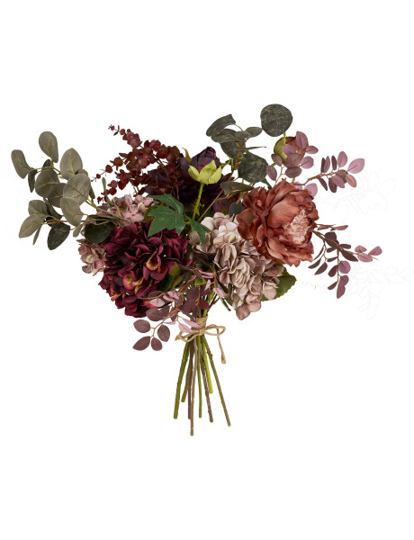 Bouquet de fleurs artificielles bordeaux 60 cm Velvet Bloom House Nordic - 1