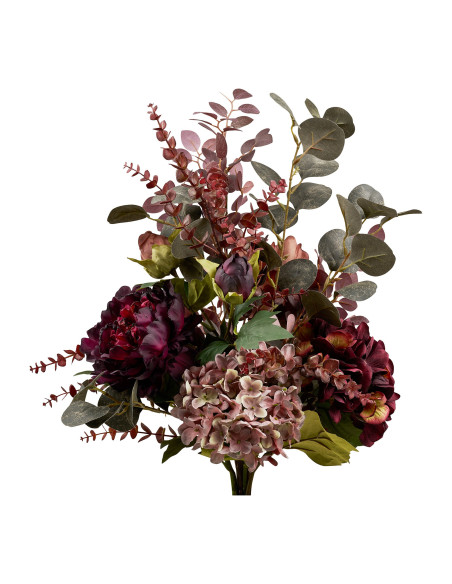 Bouquet de fleurs artificielles bordeaux 60 cm Velvet Bloom House Nordic - 4