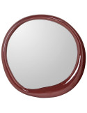 Miroir mural rond MDF laqué bordeaux Ø100 cm Aevora