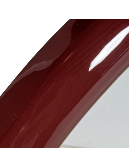 Miroir mural rond MDF laqué bordeaux Ø100 cm Aevora  - 4