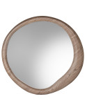 Miroir mural rond bois naturel foncé Ø100 cm Aevora