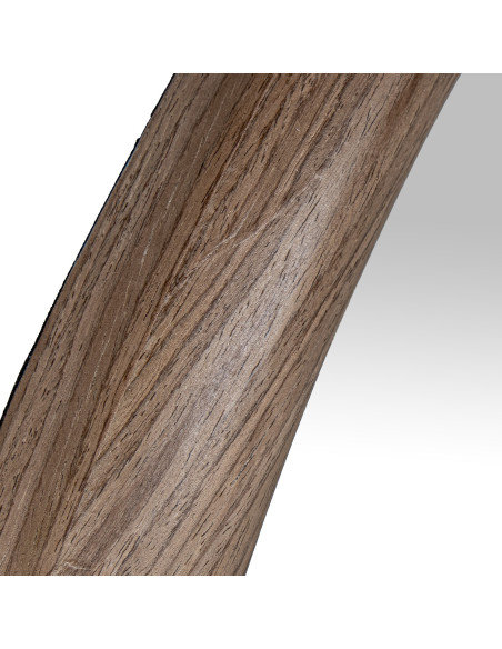 Miroir mural rond bois naturel foncé Ø100 cm Aevora  - 4