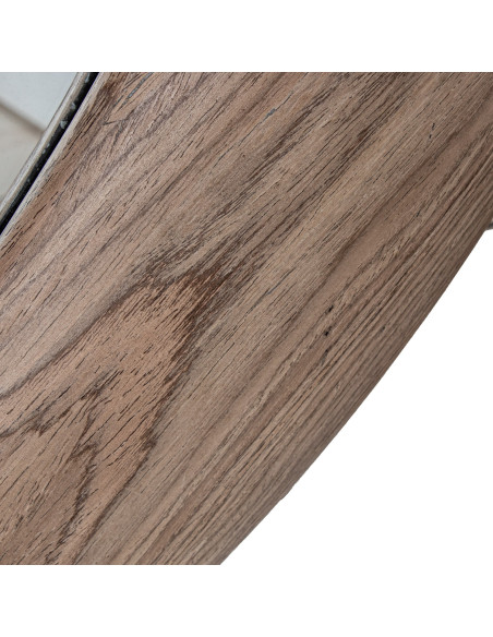 Miroir mural rond bois naturel foncé Ø100 cm Aevora  - 5