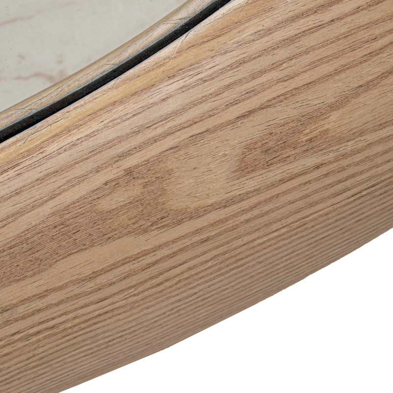 Miroir mural rond bois naturel cadre large Ø100 cm Aevora  - 4
