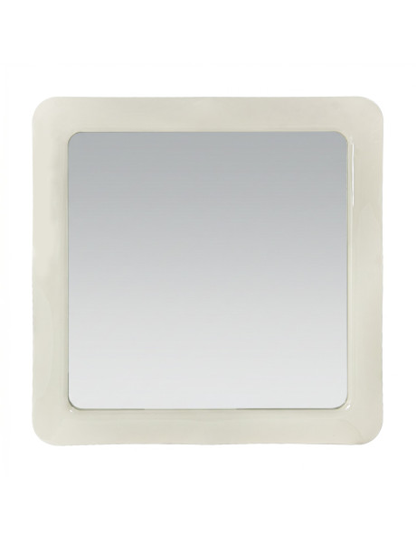 Miroir mural carré MDF blanc laqué 100x100 cm Dovysa  - 1
