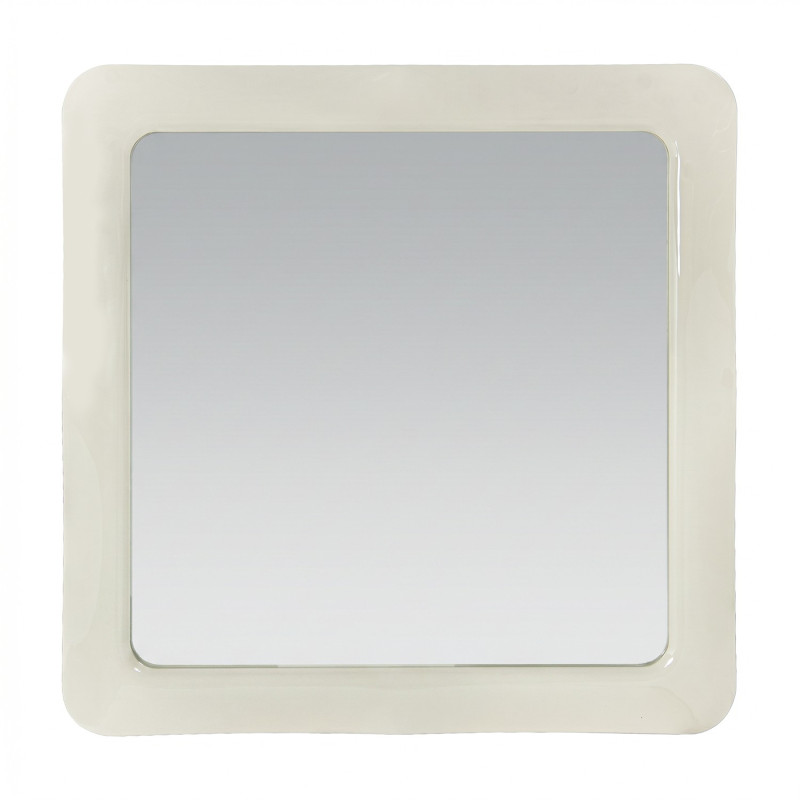 Miroir mural carré MDF blanc laqué 100x100 cm Dovysa  - 1