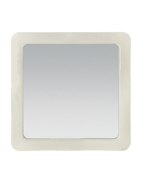 Miroir mural carré MDF blanc laqué 100x100 cm Dovysa  - 1
