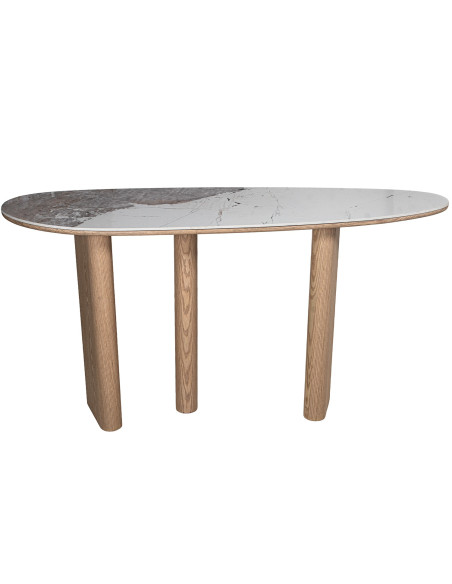 Console d’entrée céramique bois naturel 150x39,5x80 cm Mivysa  - 2