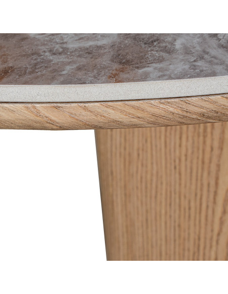 Console d’entrée céramique bois naturel 150x39,5x80 cm Mivysa  - 6