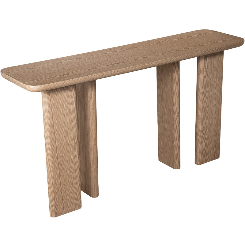 Console d’entrée bois naturel 150x40x81 cm Zyrira  - 1