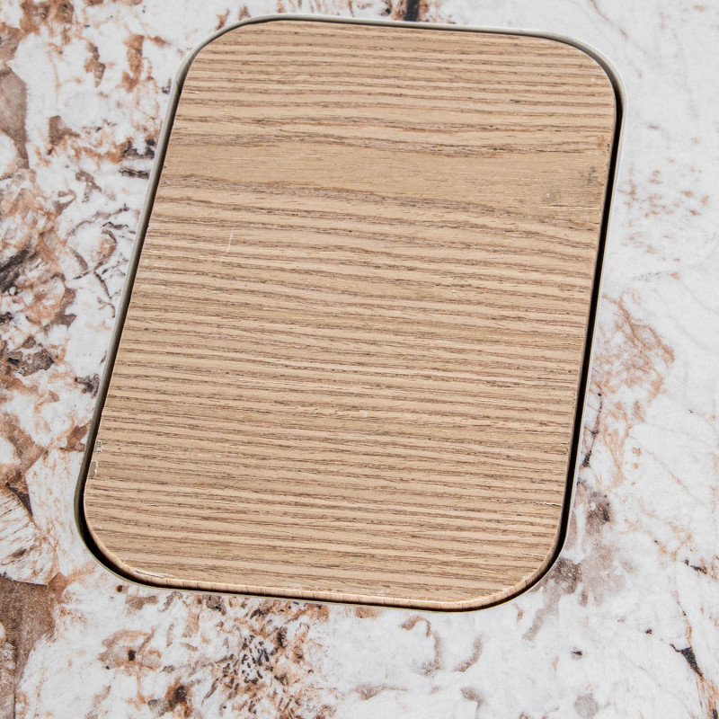 Table basse ronde céramique effet marbre et bois Ø80x41 cm Azyeni  - 7