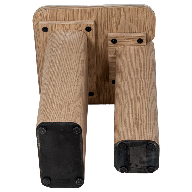 Table d’appoint céramique marbrée et bois 40x40x51 cm Azyeni  - 6
