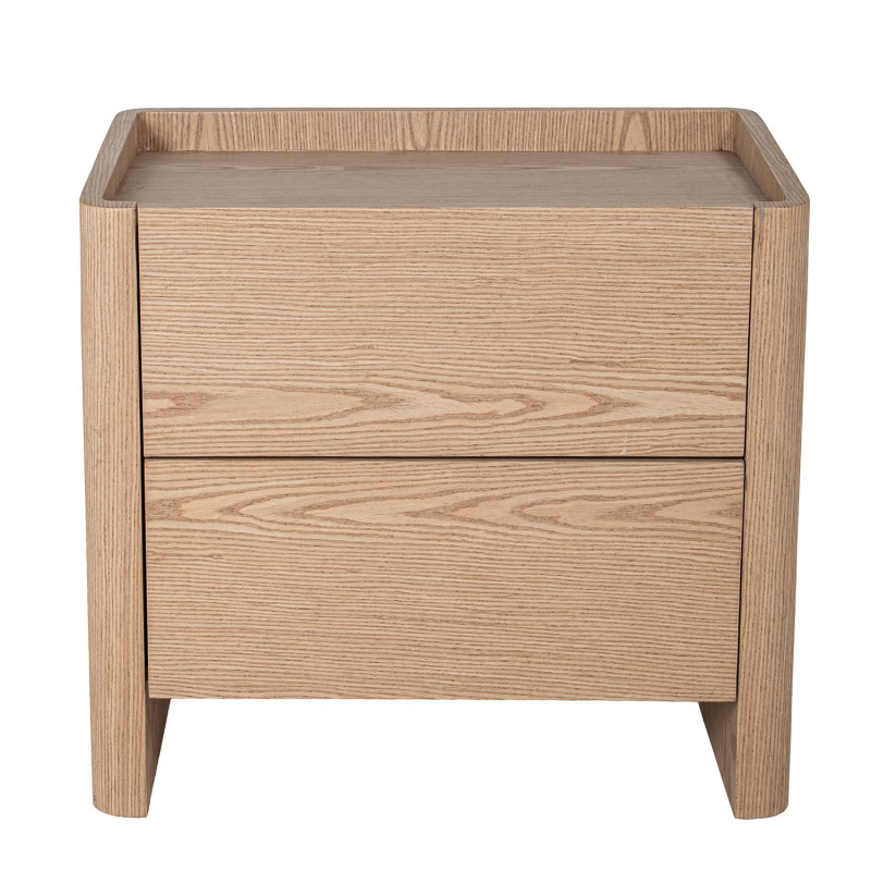 Table de chevet bois naturel 2 tiroirs 61x40x57 cm Hyravi  - 3