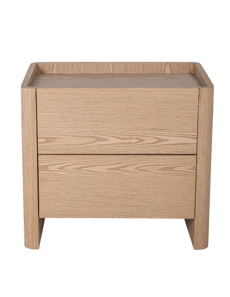 Table de chevet bois naturel 2 tiroirs 61x40x57 cm Hyravi  - 3