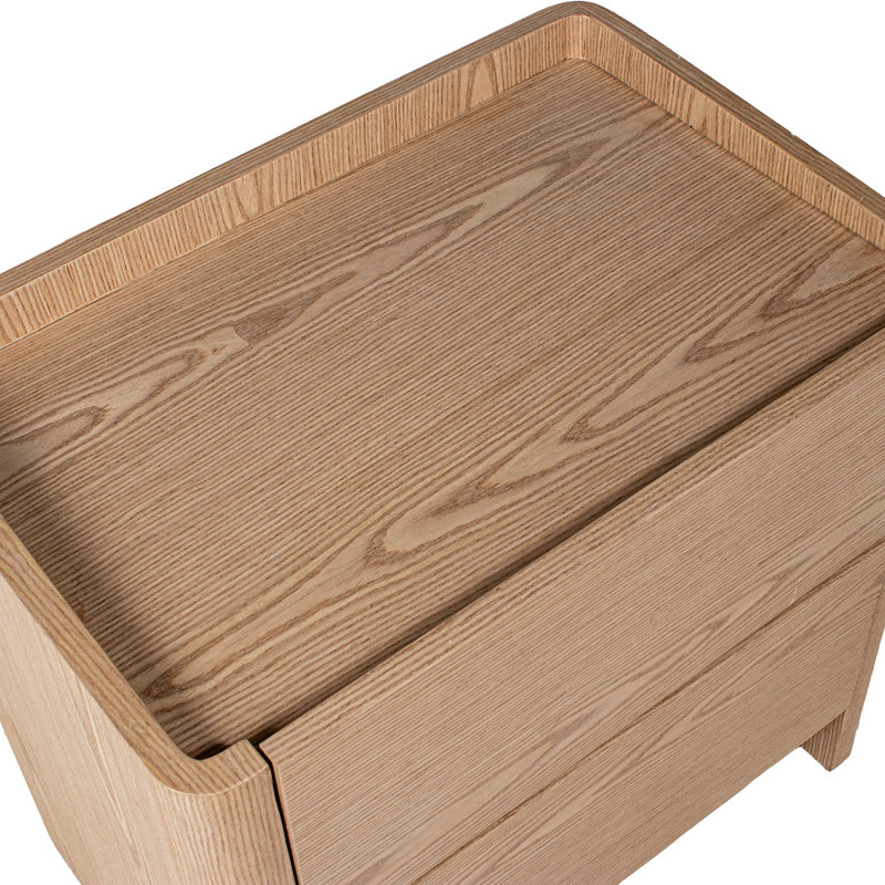 Table de chevet bois naturel 2 tiroirs 61x40x57 cm Hyravi  - 5