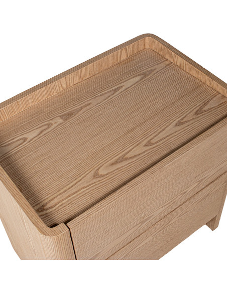 Table de chevet bois naturel 2 tiroirs 61x40x57 cm Hyravi  - 5