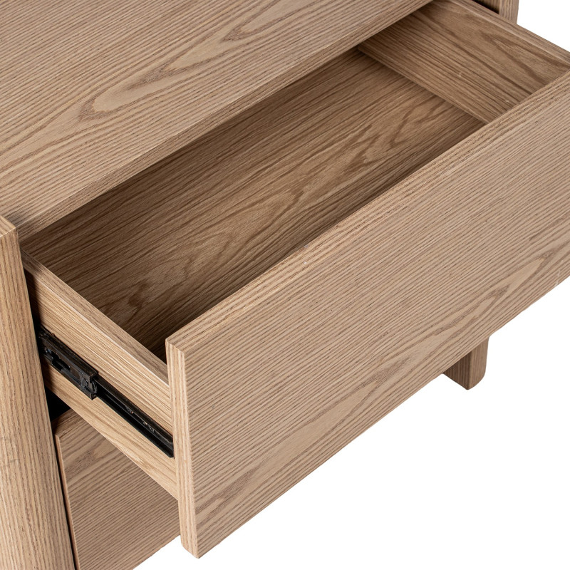 Table de chevet bois naturel 2 tiroirs 61x40x57 cm Hyravi  - 6