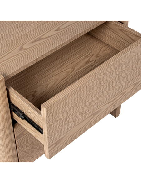Table de chevet bois naturel 2 tiroirs 61x40x57 cm Hyravi  - 6