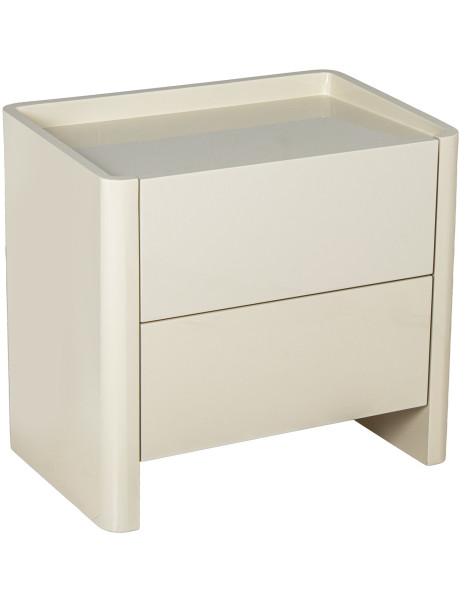 Table de chevet blanche laquée 2 tiroirs 61x40x57 cm Eryena  - 1
