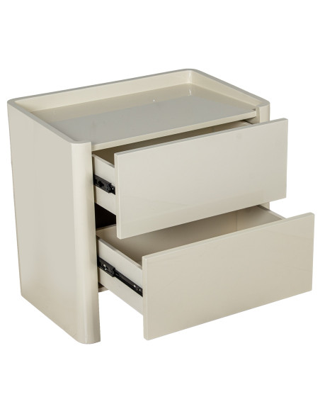 Table de chevet blanche laquée 2 tiroirs 61x40x57 cm Eryena  - 3