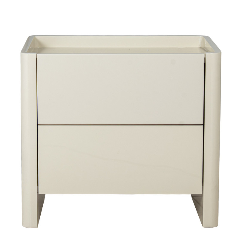Table de chevet blanche laquée 2 tiroirs 61x40x57 cm Eryena  - 4