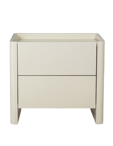 Table de chevet blanche laquée 2 tiroirs 61x40x57 cm Eryena  - 4