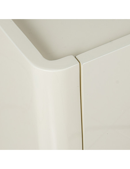 Table de chevet blanche laquée 2 tiroirs 61x40x57 cm Eryena  - 6