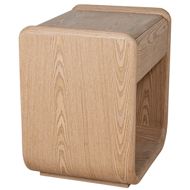 Table de chevet bois naturel placage hévéa 1 tiroir 51x40,5x56,5 cm Nevori  - 5