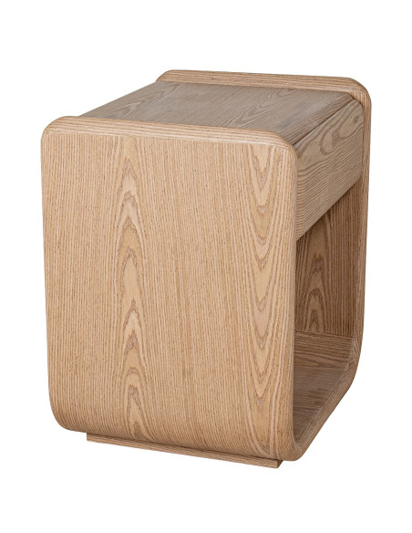 Table de chevet bois naturel placage hévéa 1 tiroir 51x40,5x56,5 cm Nevori  - 5