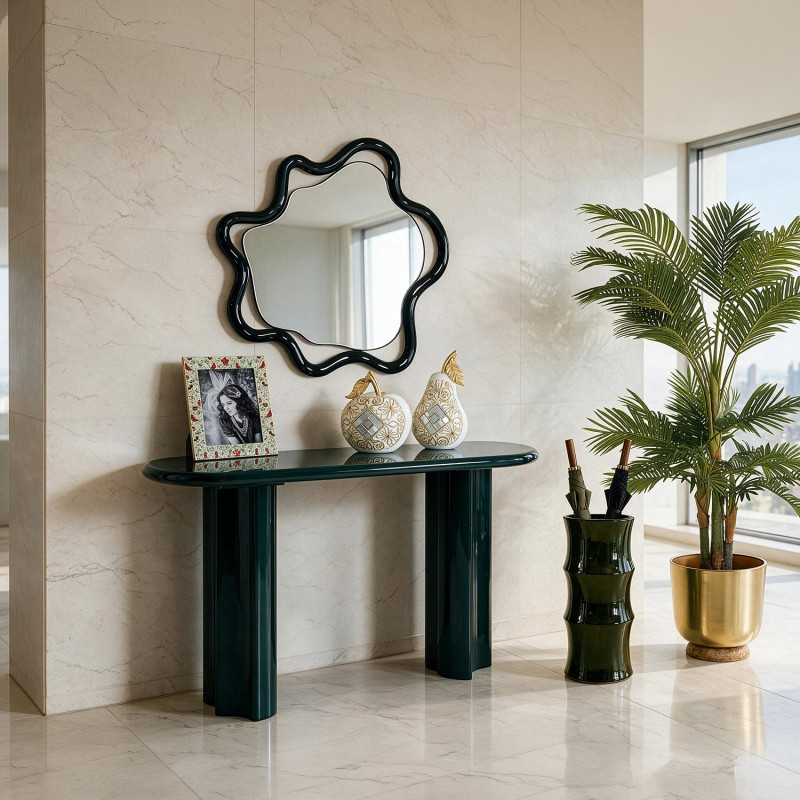 Miroir mural organique vert foncé 80x80 cm Dovora  - 2