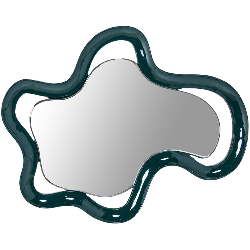 Miroir mural asymétrique vert foncé MDF 63x50 cm Dovora  - 1