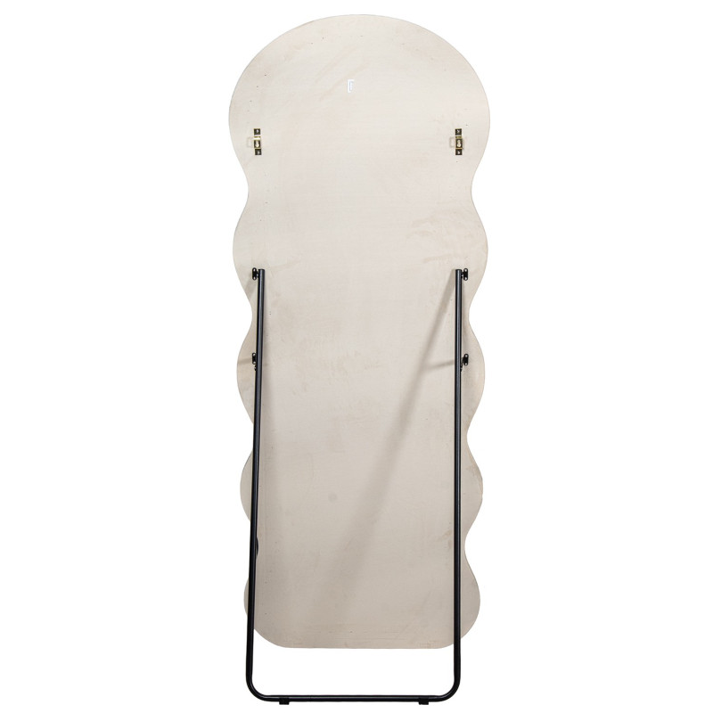 Miroir sur pied ou mural velours beige 60x160 cm Osvely  - 4