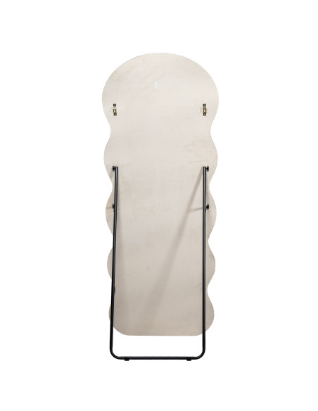 Miroir sur pied ou mural velours beige 60x160 cm Osvely  - 4