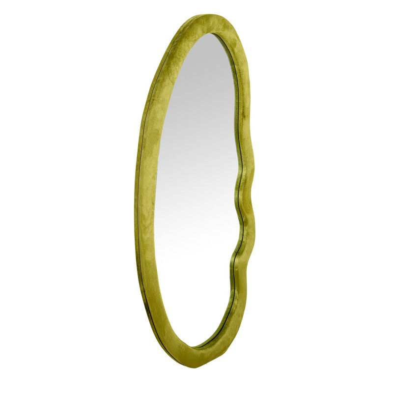 Miroir mural asymétrique velours vert 50x100 cm Kivara  - 2
