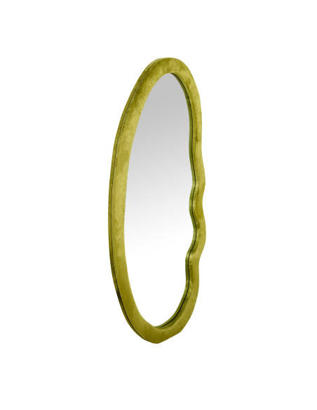 Miroir mural asymétrique velours vert 50x100 cm Kivara  - 2