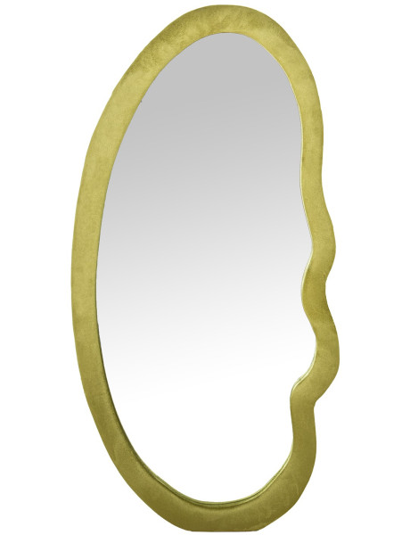 Miroir mural asymétrique velours vert 50x100 cm Kivara  - 1
