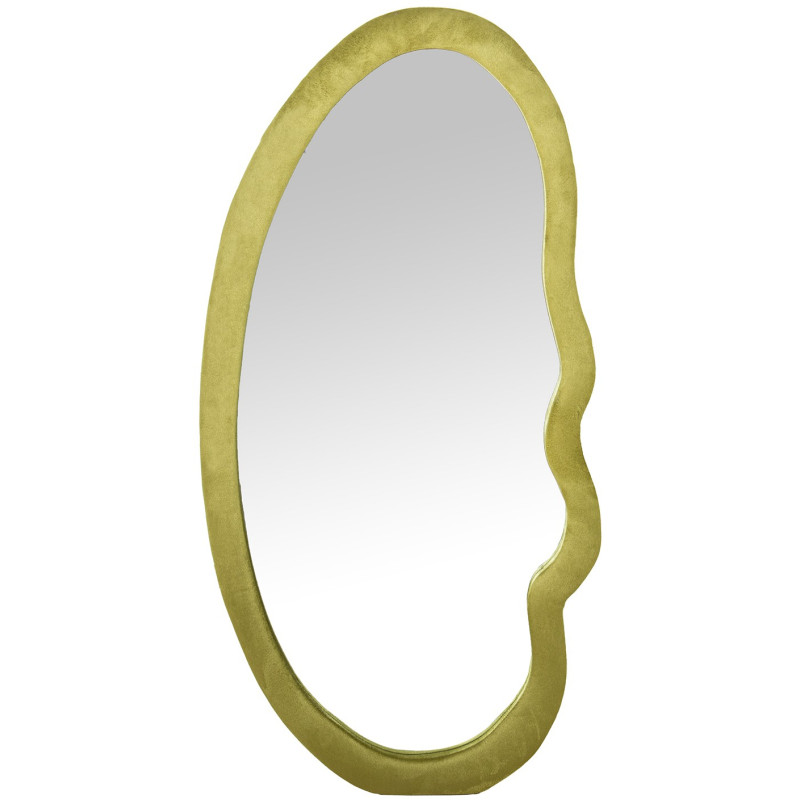 Miroir mural asymétrique velours vert 50x100 cm Kivara  - 1